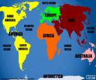 Παγκόσμιος Χάρτης με τις ηπείρους και τους ωκεανούς